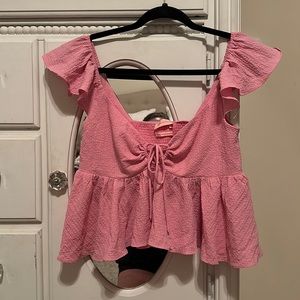 Pink Ruffle Top